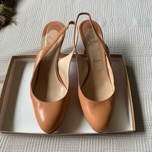 Christian Louboutin Tan Slingback Heels